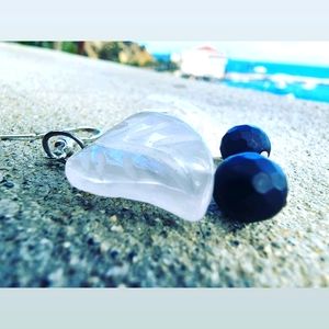 Clear qurts earrings